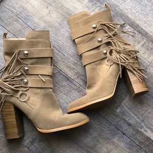Zara fringed suede boots
